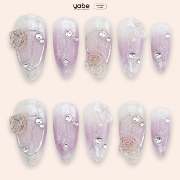 Press on nails beauty purple 1575