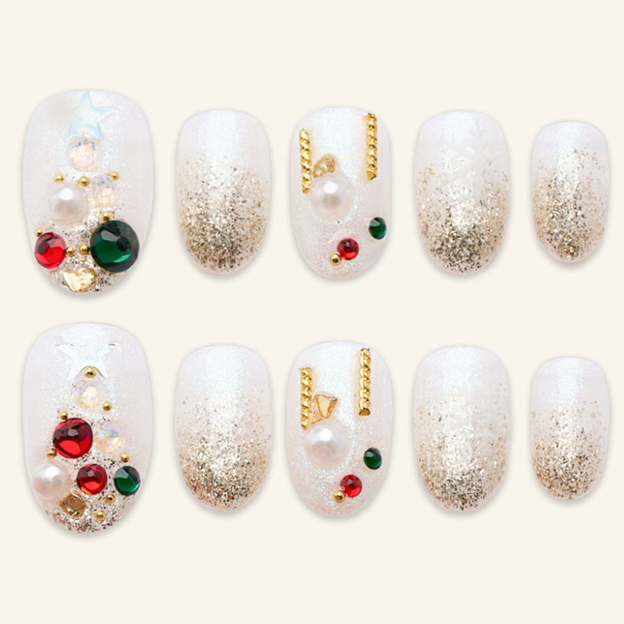 Press on nails lovely white 1580