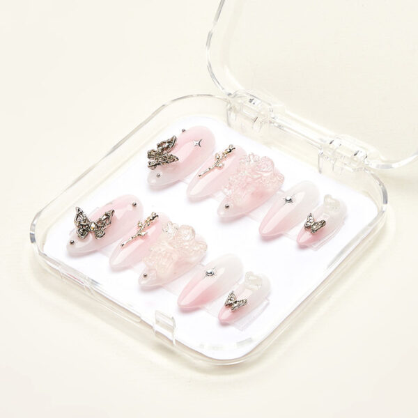 Press on nails shinny pink 1584