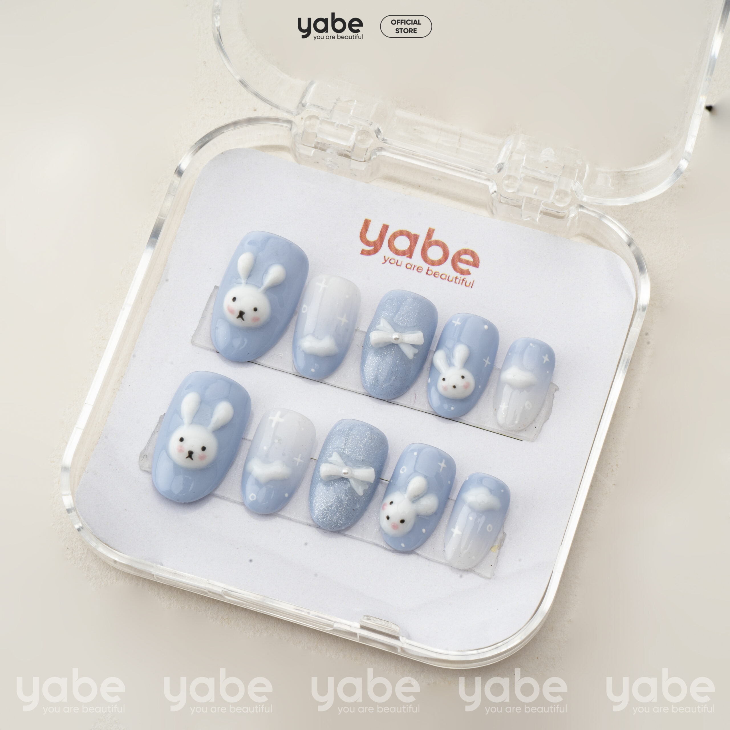 Press on nails lovely blue 1629