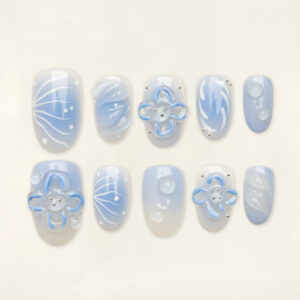 Press On Nails Lovely Blue 1630