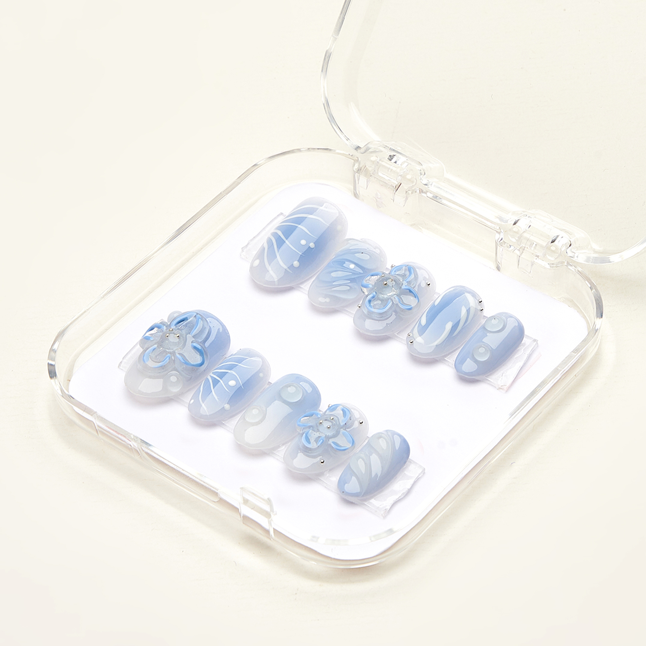 Press on nails lovely blue 1630