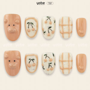 Press On Nails Lovely Cream 1635