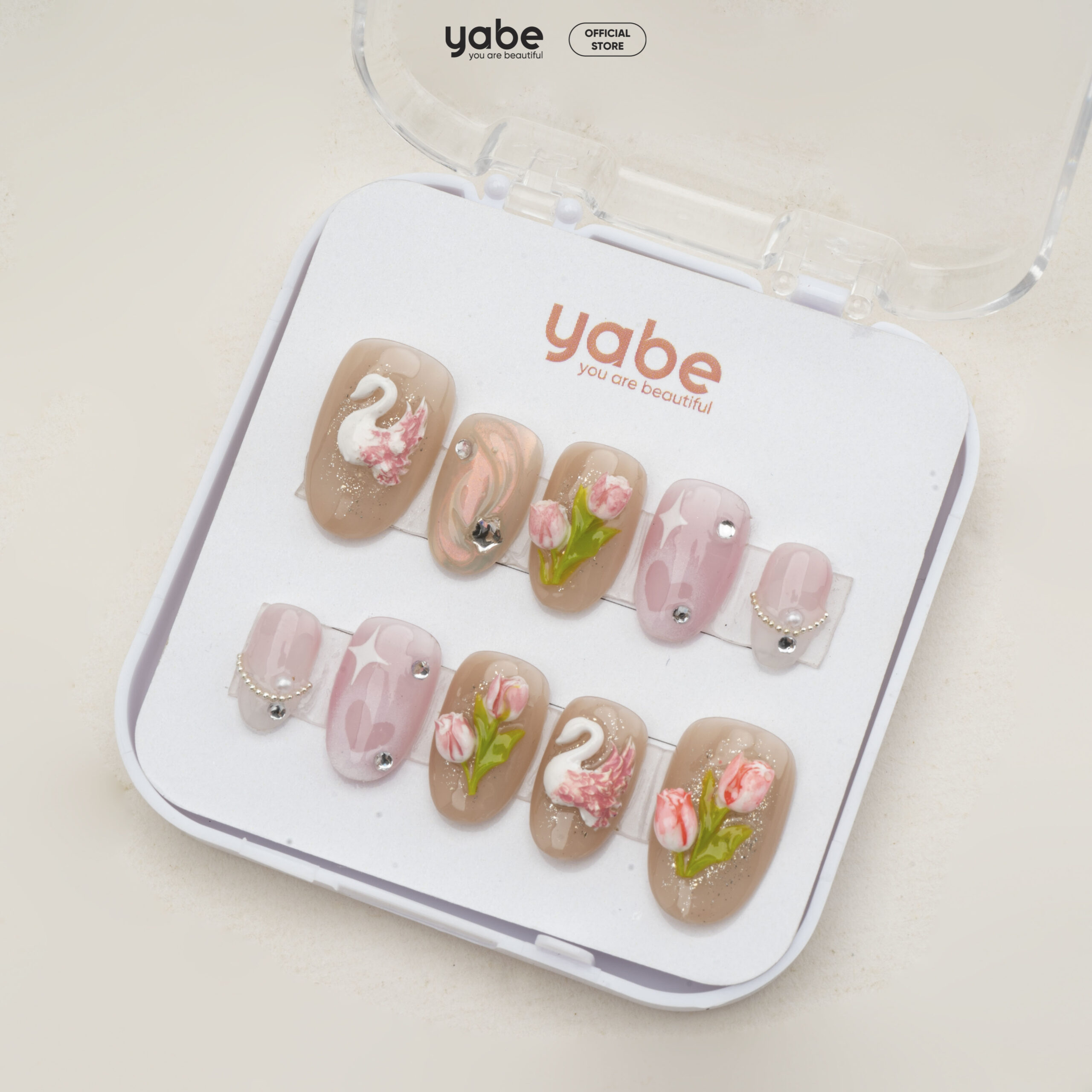 Press on nails lovely pink 1637
