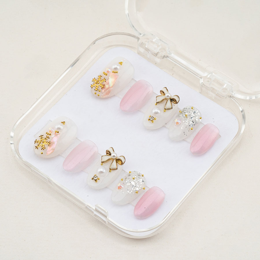 Press on nails lovely pink 1640