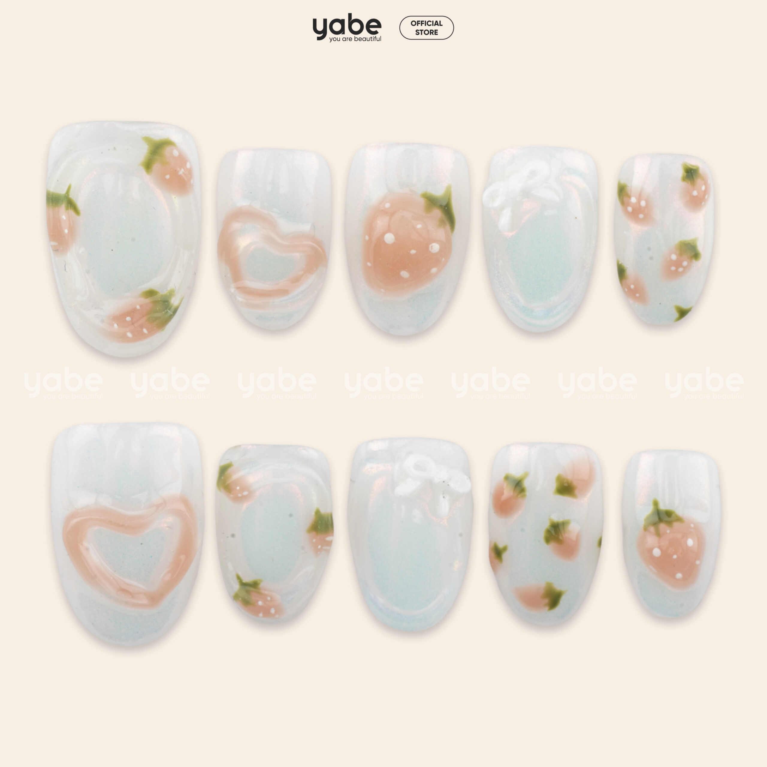Press on nails lovely white 1642