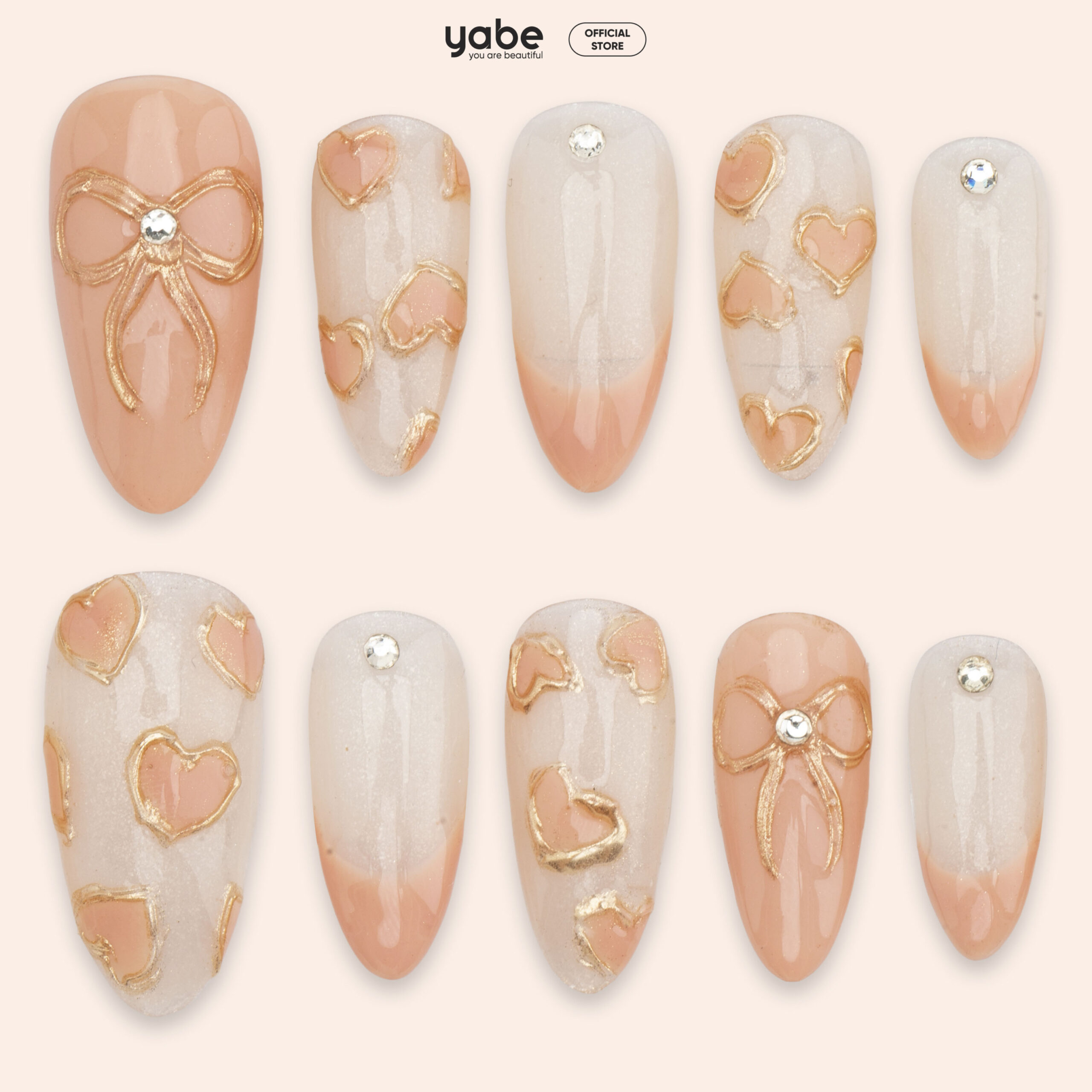 Press on nails beauty cream 1652