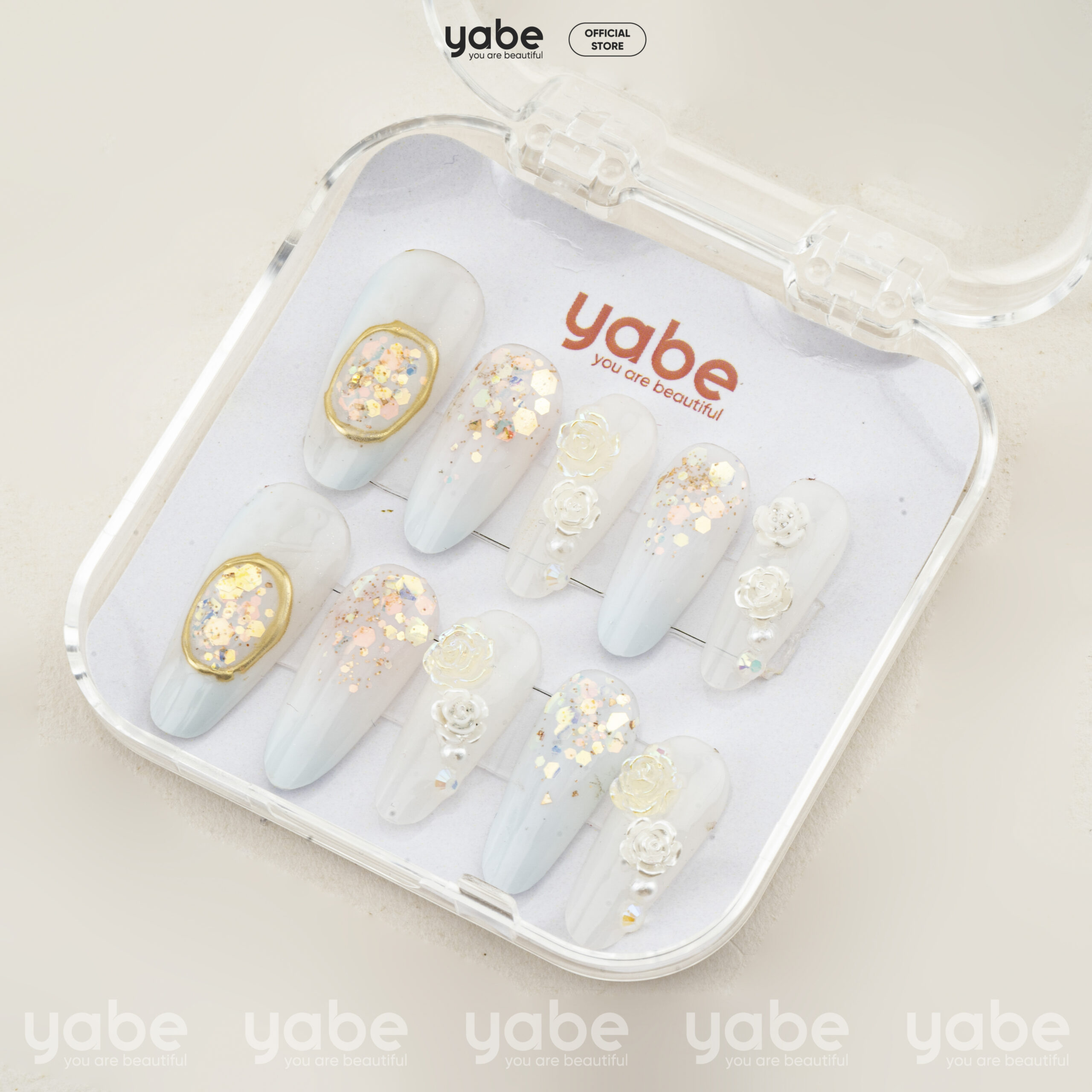 Press on nails beauty white 1656