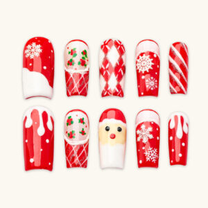 Press On Nails Beauty Red Noel 1657