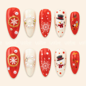 Press On Nails Beauty Red Noel 1658
