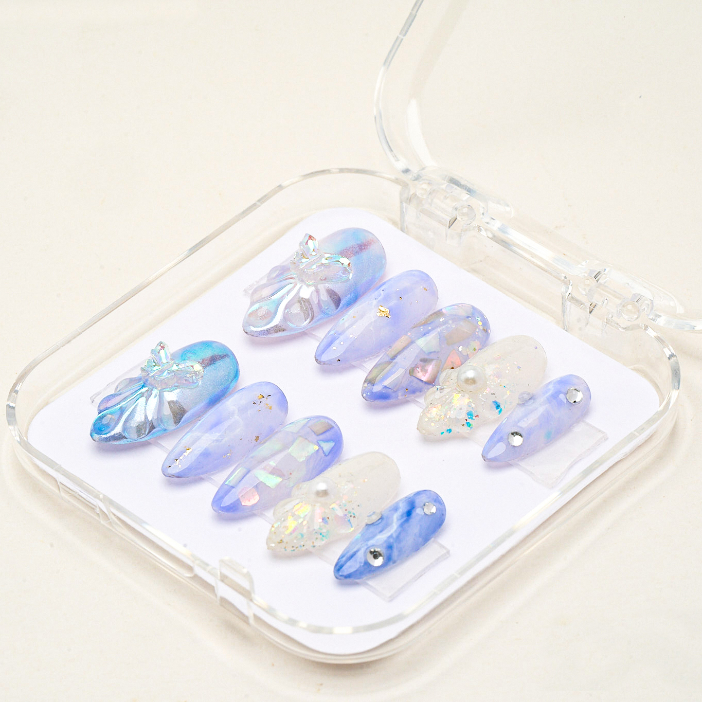 Press on nails beauty blue 1661