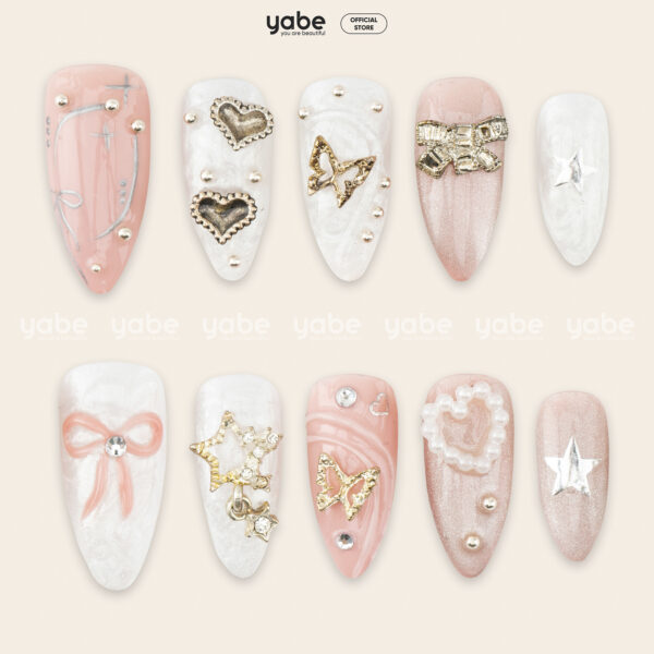 Press on nails shinny pink 1662