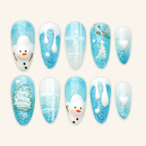 Press On Nails Shinny Blue 1664