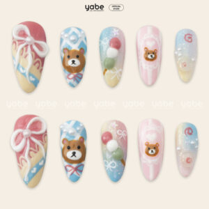 Press On Nails Shinny Mixcolor 1666