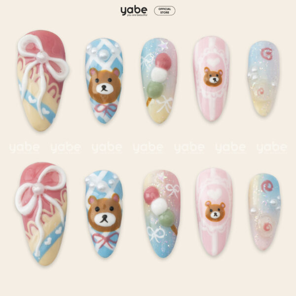 Press on nails shinny mixcolor 1666