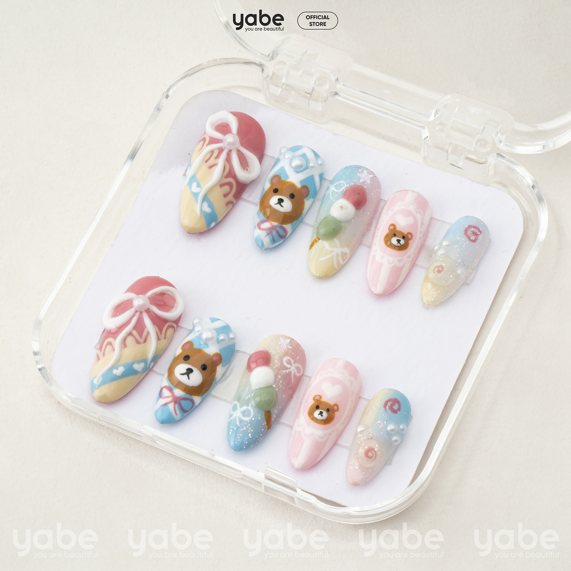 Press on nails shinny mixcolor 1666