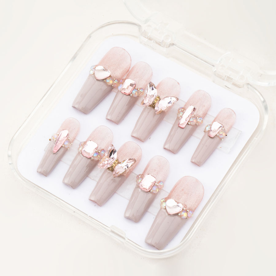 Press on nails shinny purple 1669