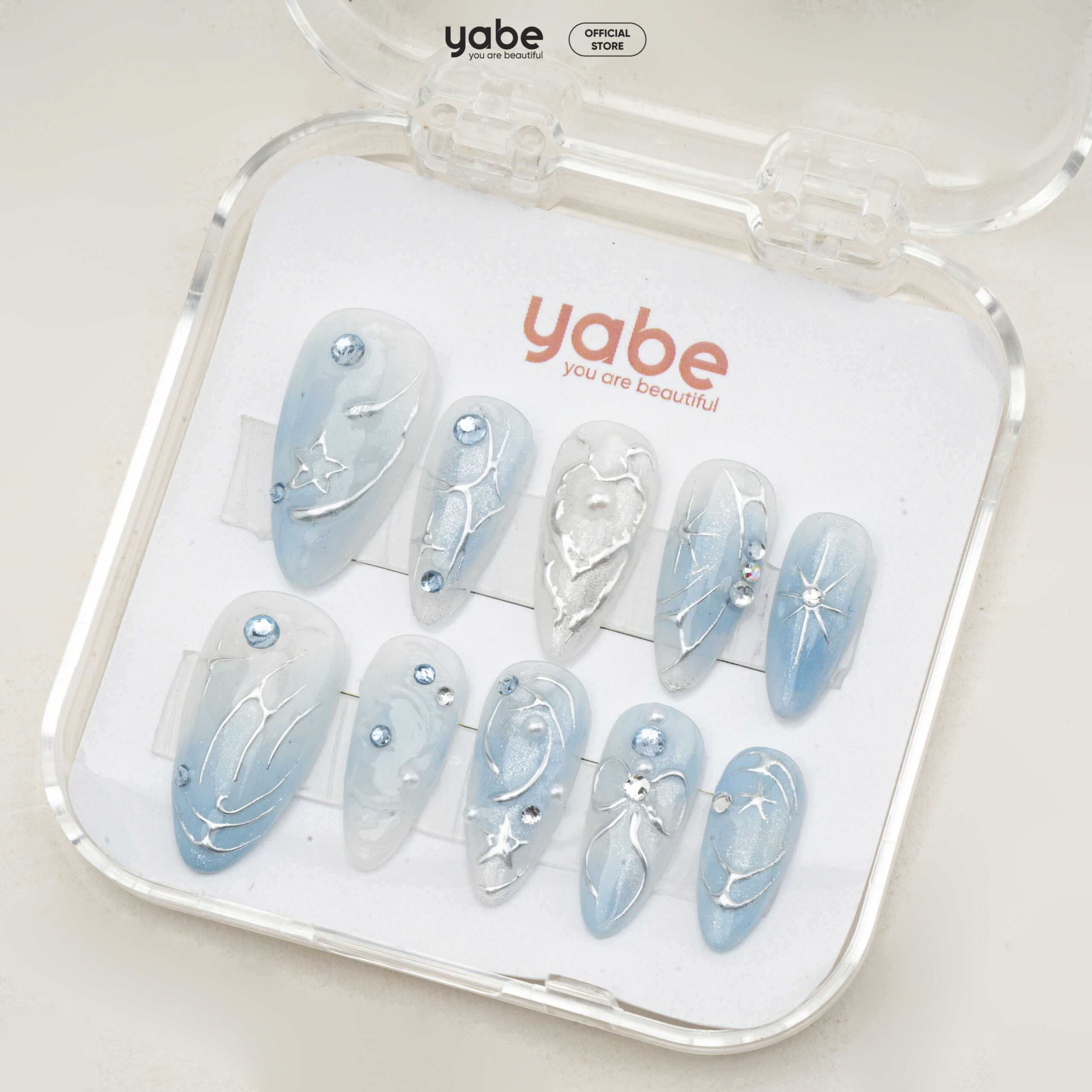Press on nails trendy blue 1671