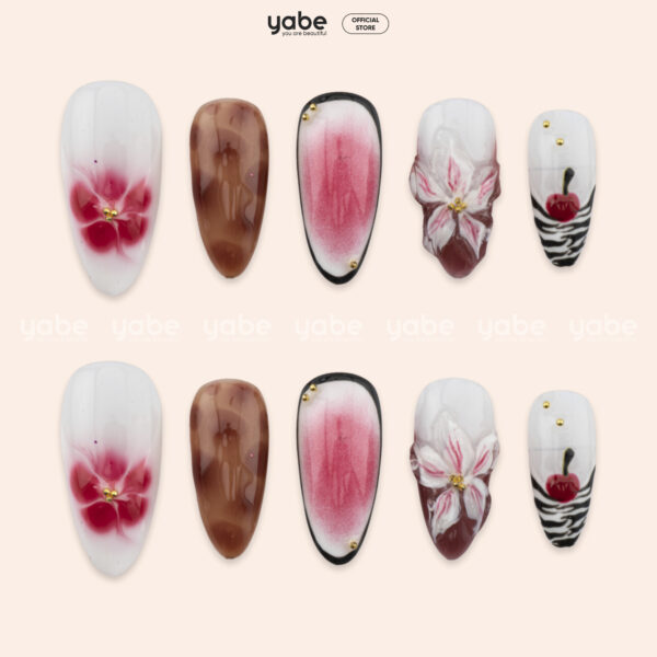 Press on nails trendy pink 1674