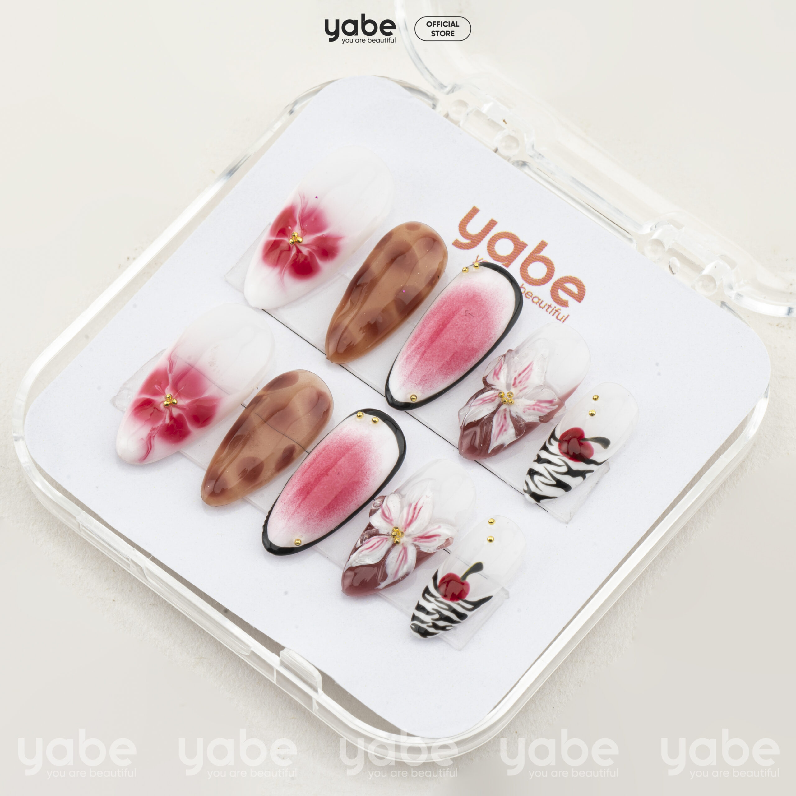 Press on nails trendy pink 1674