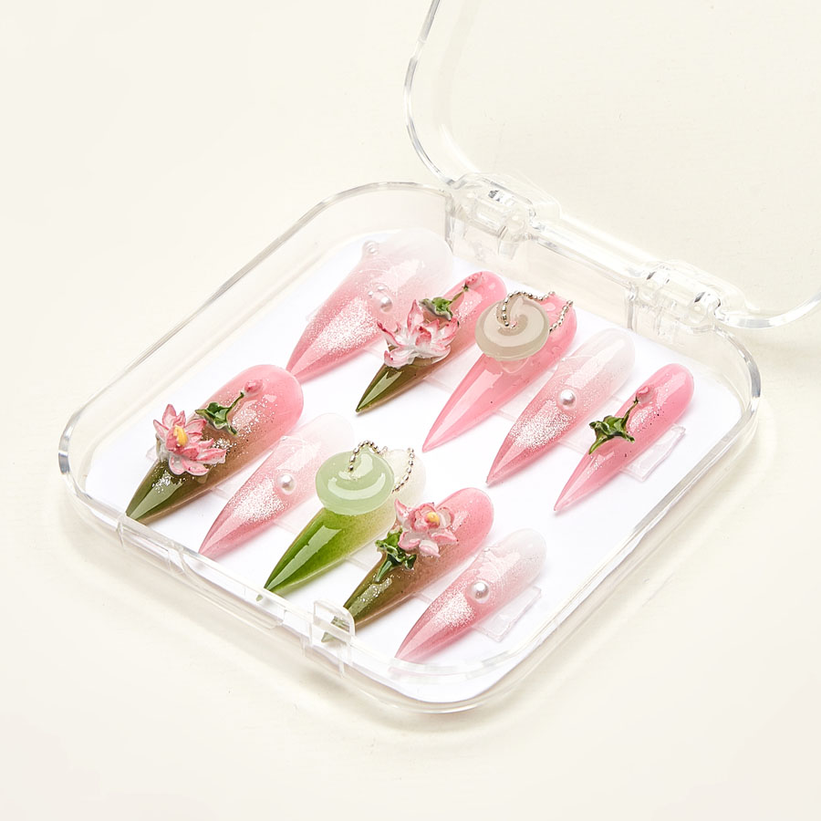 Press on nails luxury pink 1677