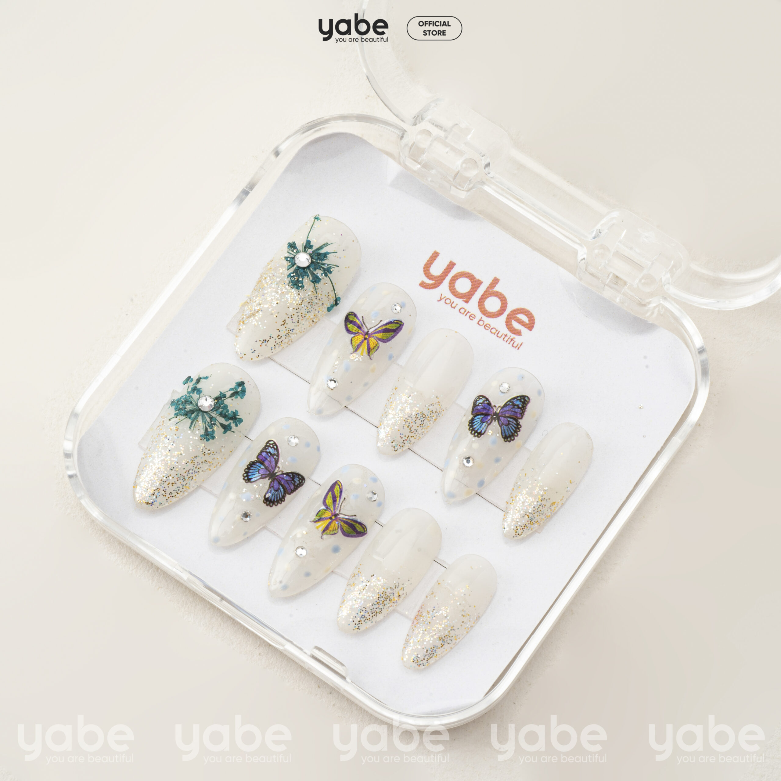 Press on nails beauty white 1683