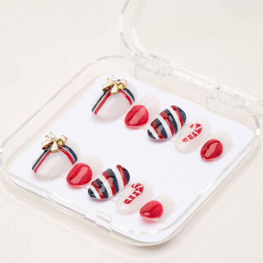 Press on nails lovely red noel 1692