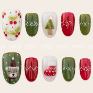 Press On Nails Lovely Red Noel 1710