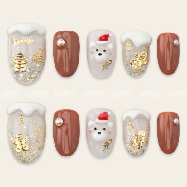 Press on nails lovely brown noel 1712