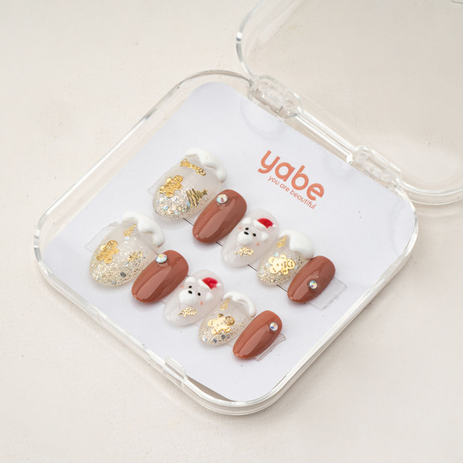 Press on nails lovely brown noel 1712
