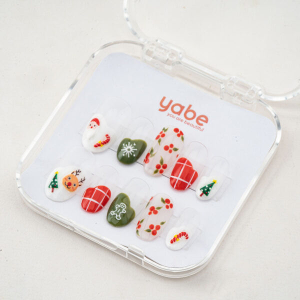 Press on nails lovely red noel 1715