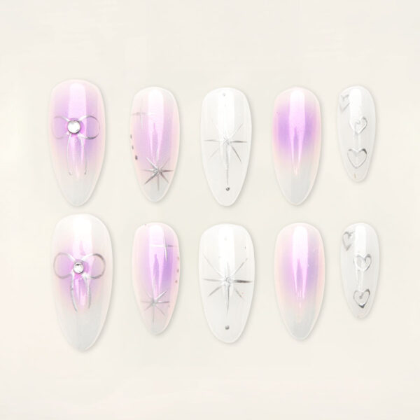 Press on nails beauty purple 1719