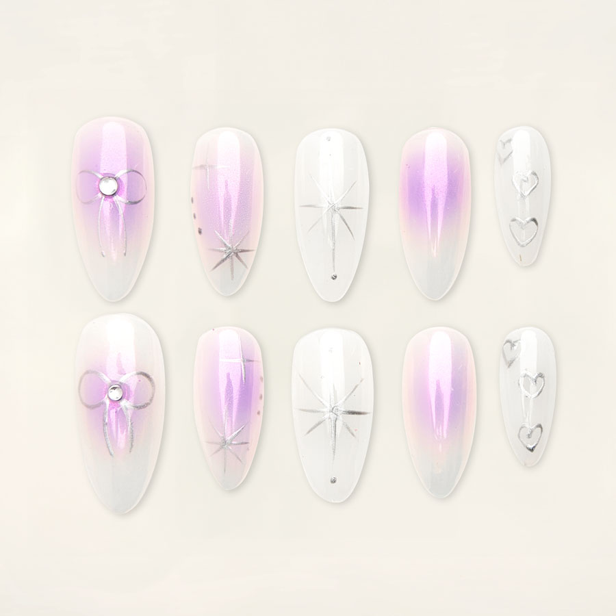 Press on nails beauty purple 1719