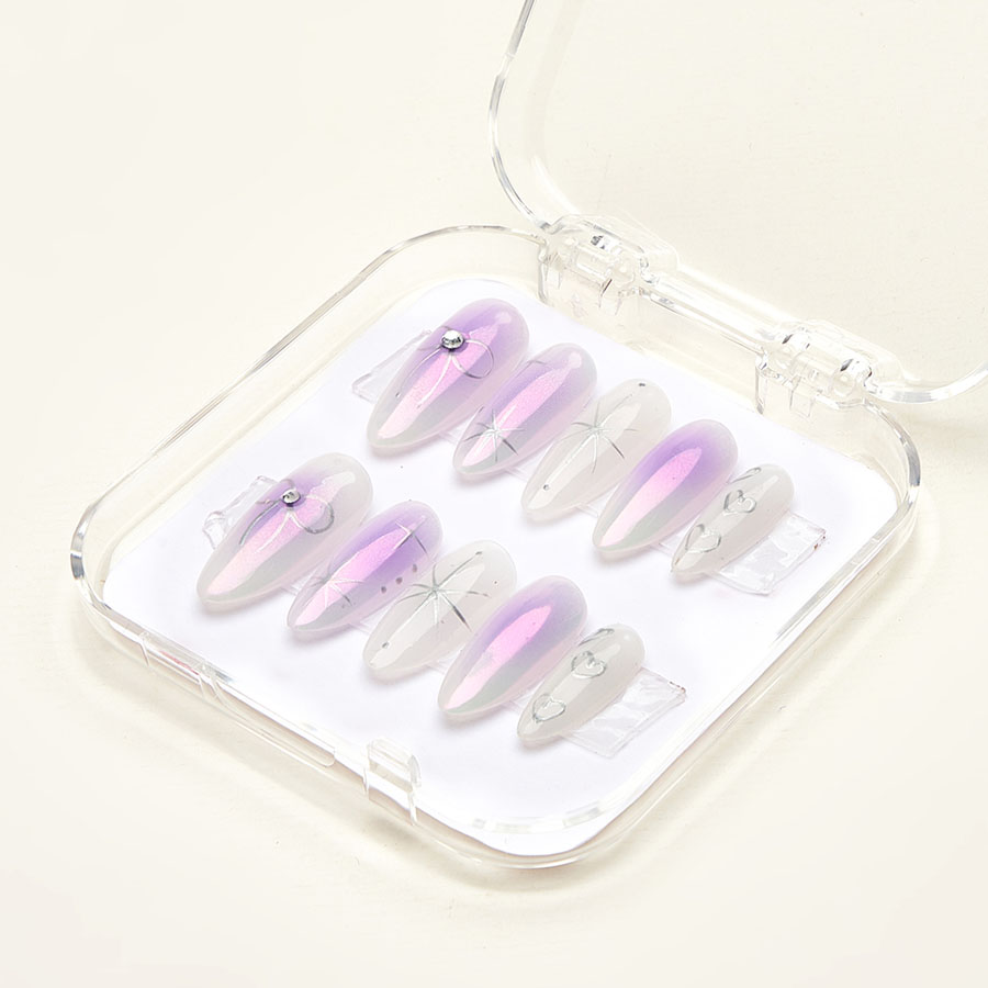 Press on nails beauty purple 1719