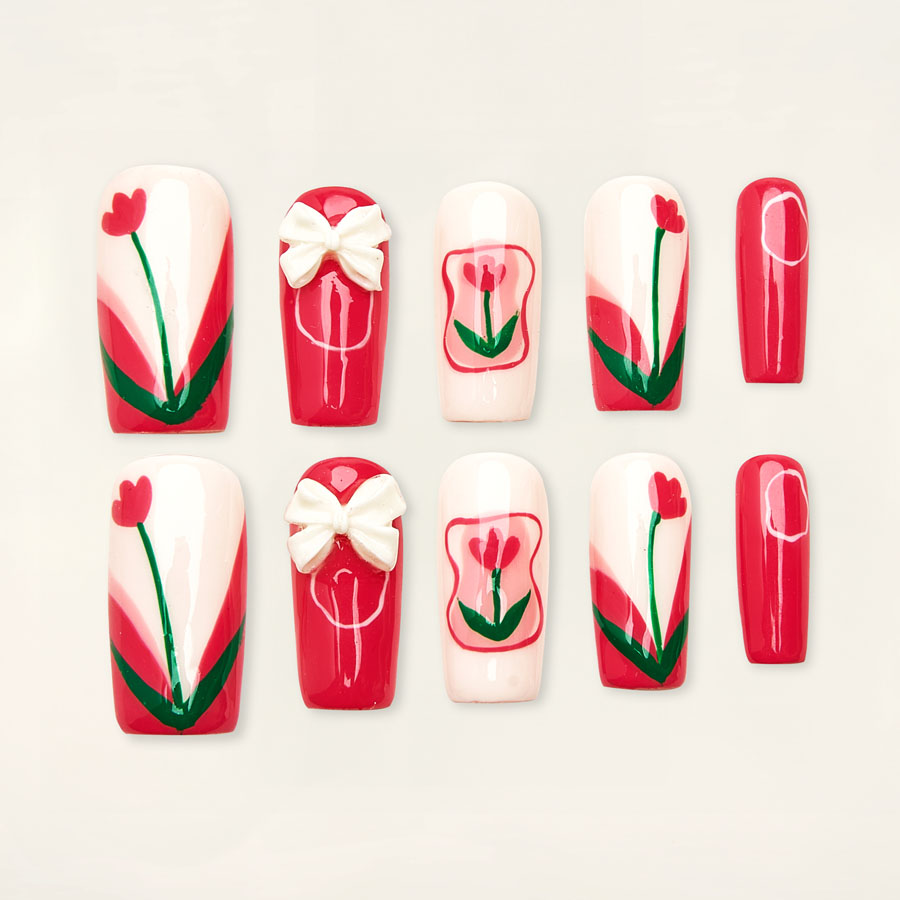 Press on nails beauty red 1720