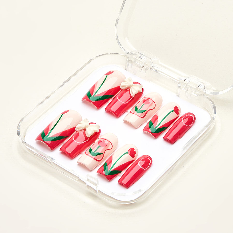 Press on nails beauty red 1720