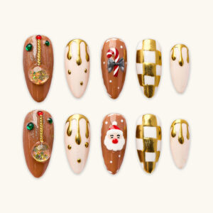 Press On Nails Beauty Brown Noel 1723