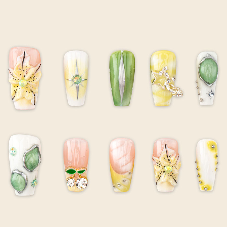 Press on nails luxury mixcolor 1734