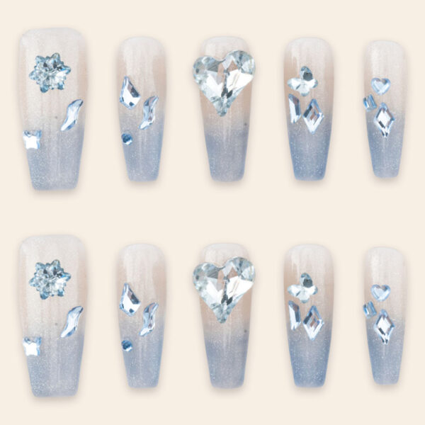 Press on nails luxury blue 1737