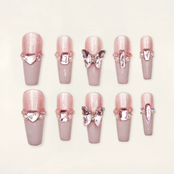 Press on nails luxury pink 1744
