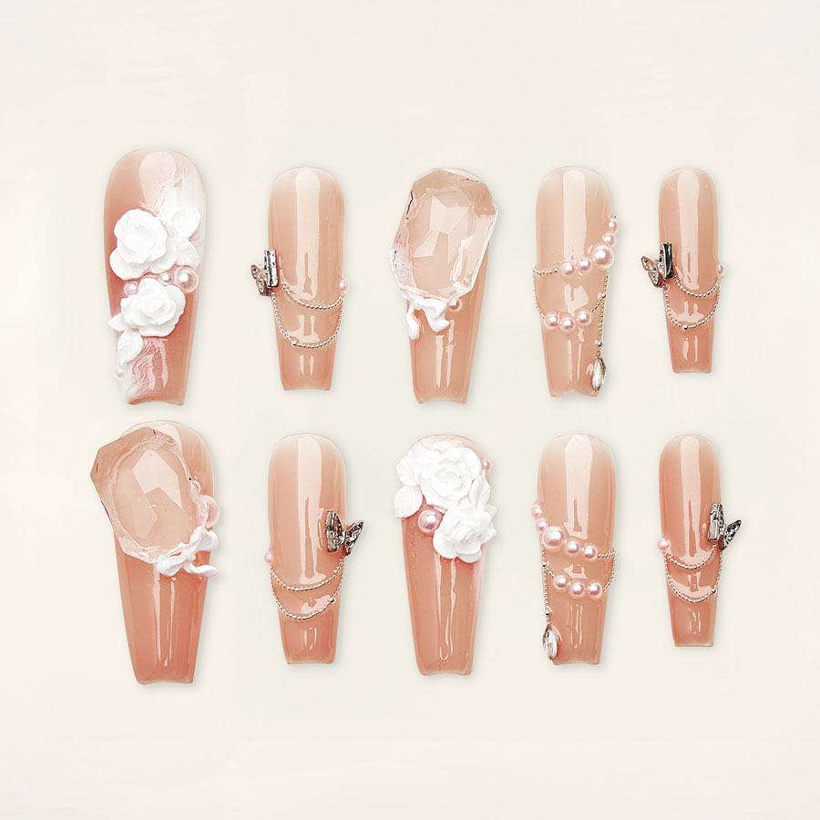 Press on nails luxury brown 1746