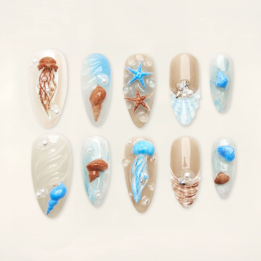 Press on nails luxury brown 1748
