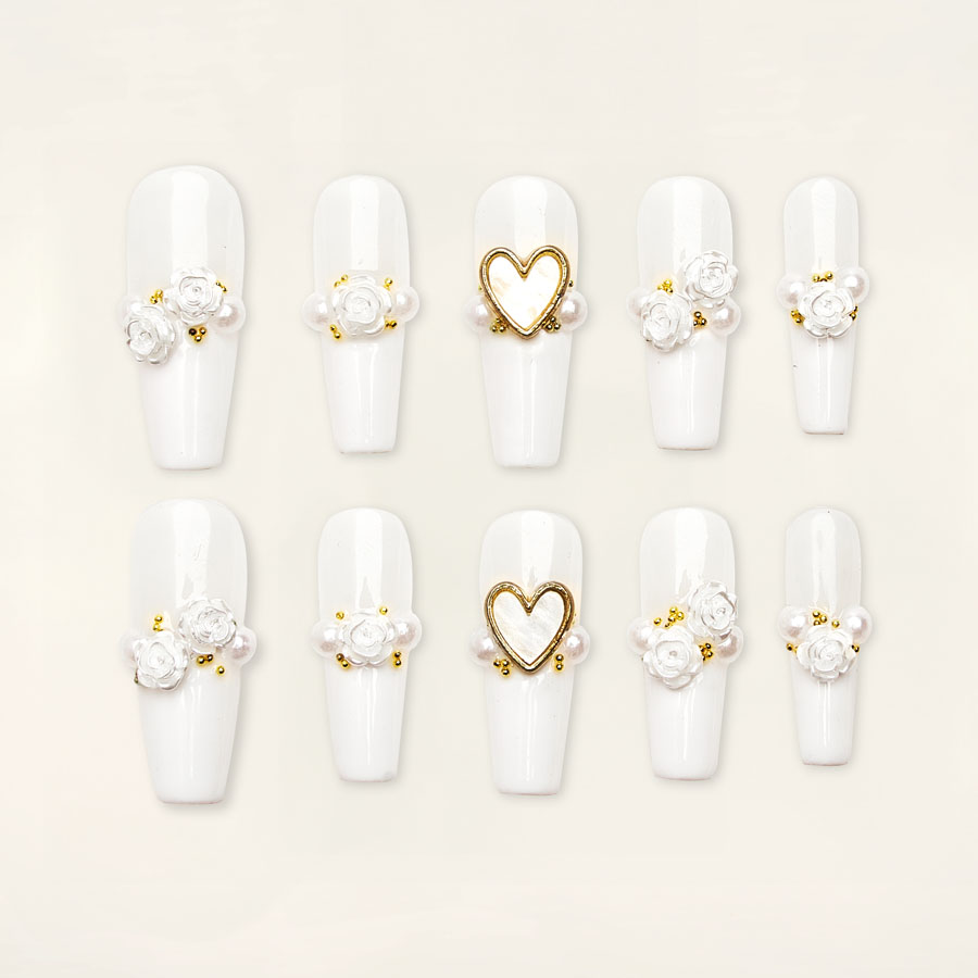 Press on nails shinny white 1750