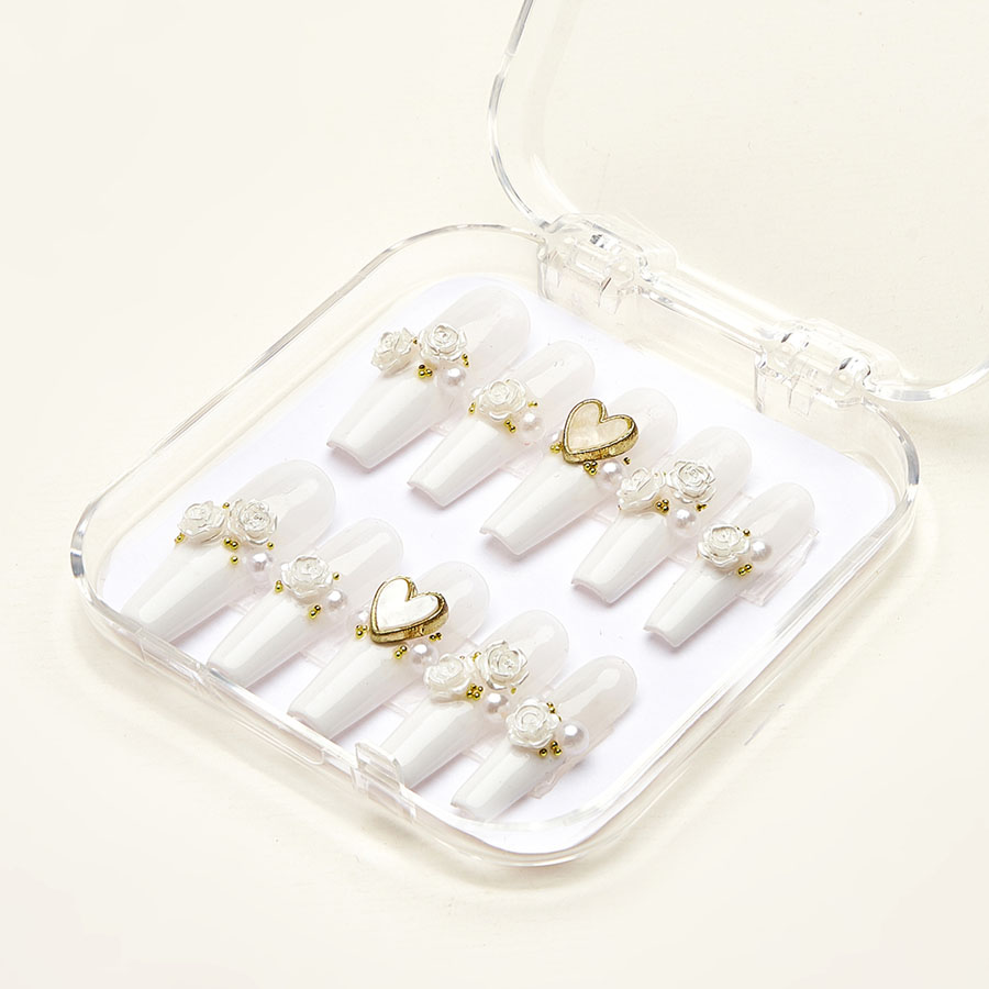 Press on nails shinny white 1750