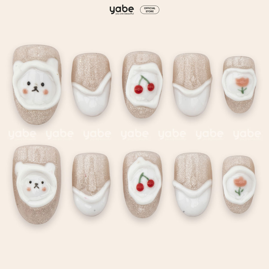 Press on nails lovely cream 1752
