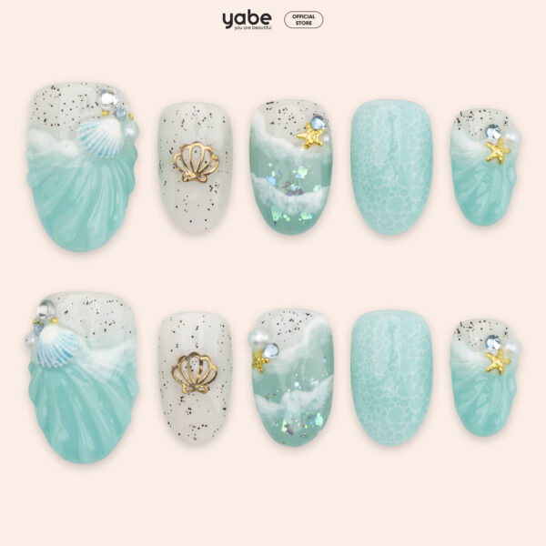 Press on nails trendy blue 1759