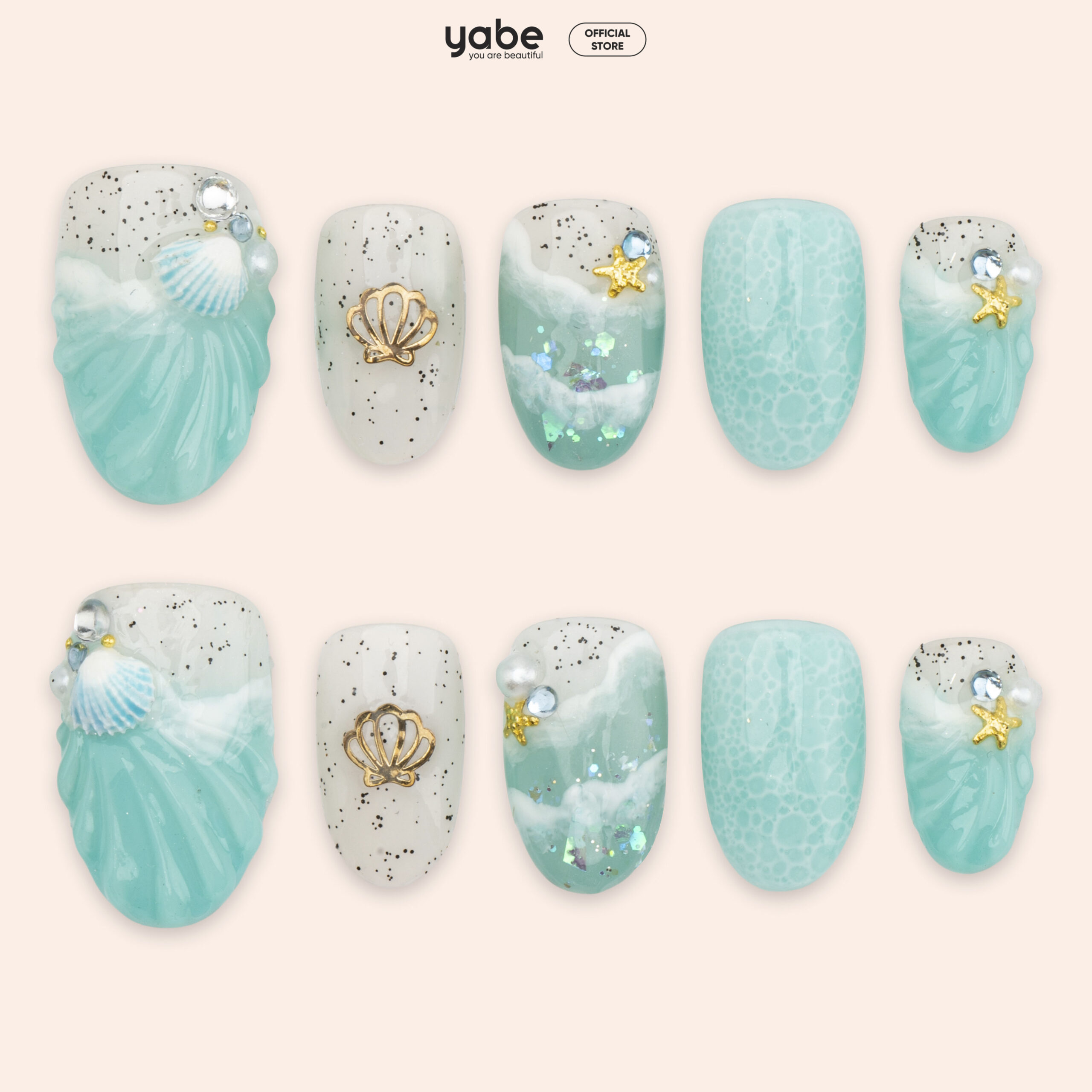 Press on nails trendy blue 1759