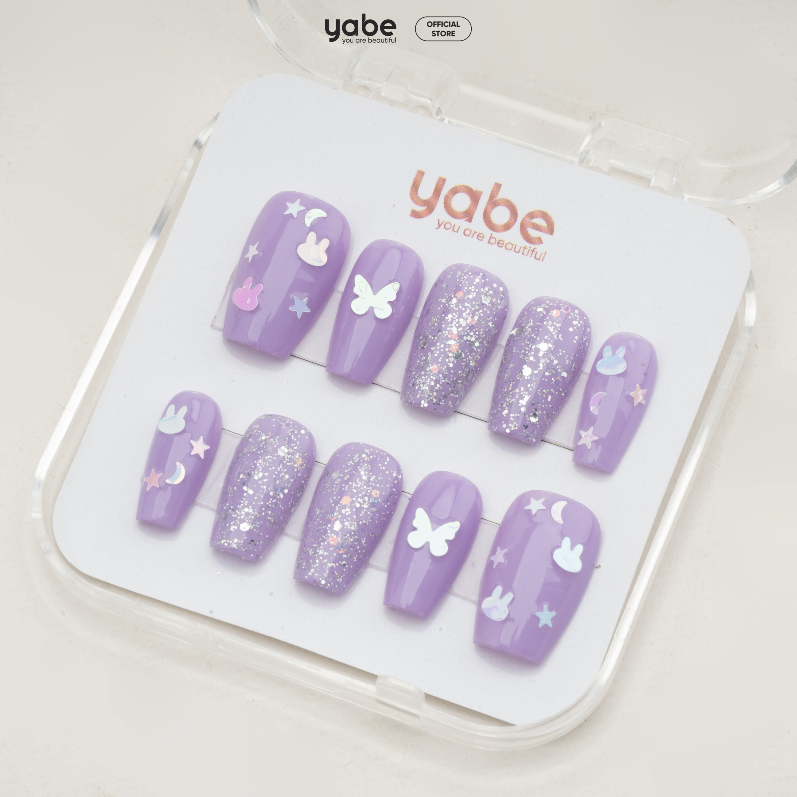 Press on nails lovely purple 1760