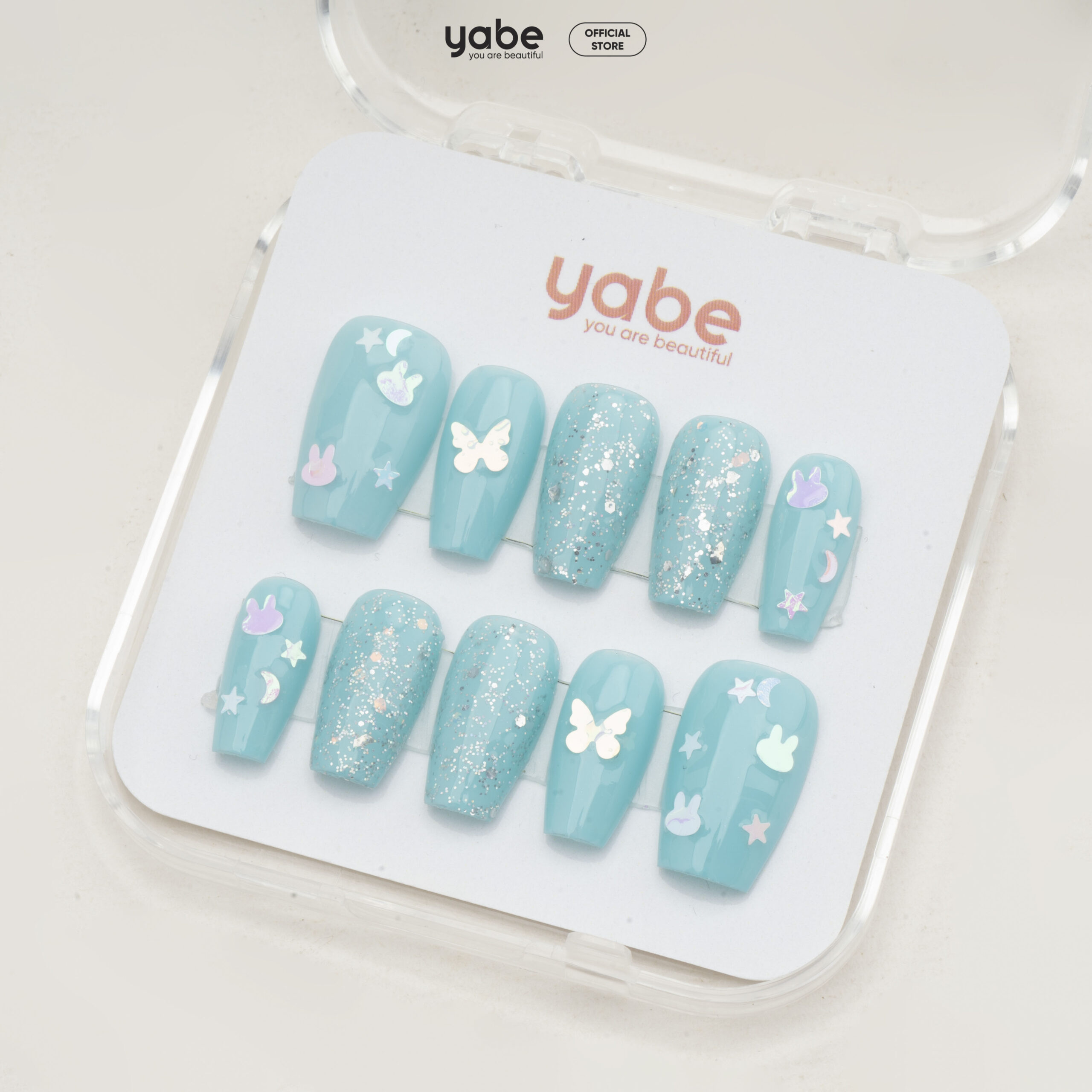 Press on nails lovely blue 1761