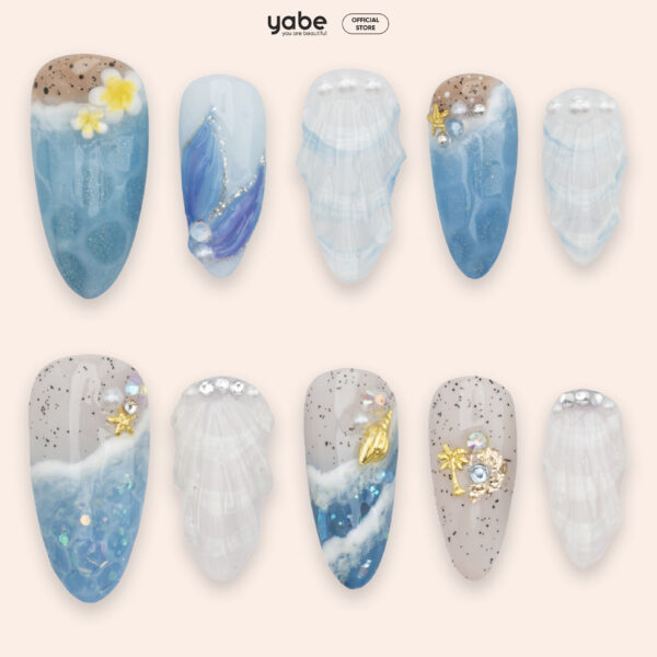 Press on nails luxury blue 1764